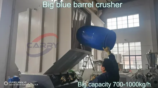 Plastic Recycling Shredder Crusher PP Bottle PE Film HDPE Blue Barrel PVC Profile Pipe ABS Pet Bottles PC Waste Crushing Grinding Machine Grinder Granulator 